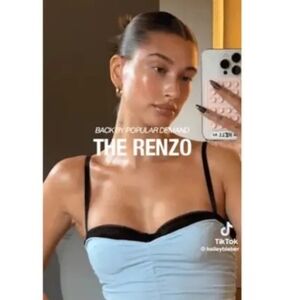 MIAOU RENZO TUBE TOP IN BABY BLUE